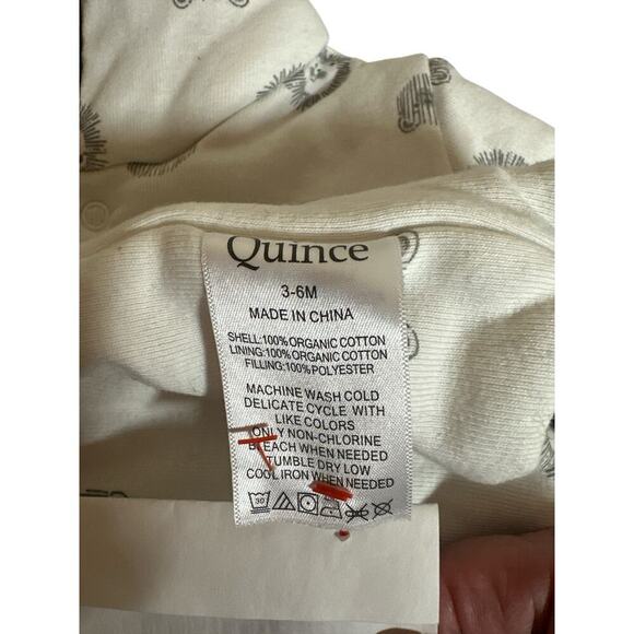 Quince Baby 100% Organic Cotton Reversible Jacket Size 3-6 Months White Blue NWT - Picture 5 of 8